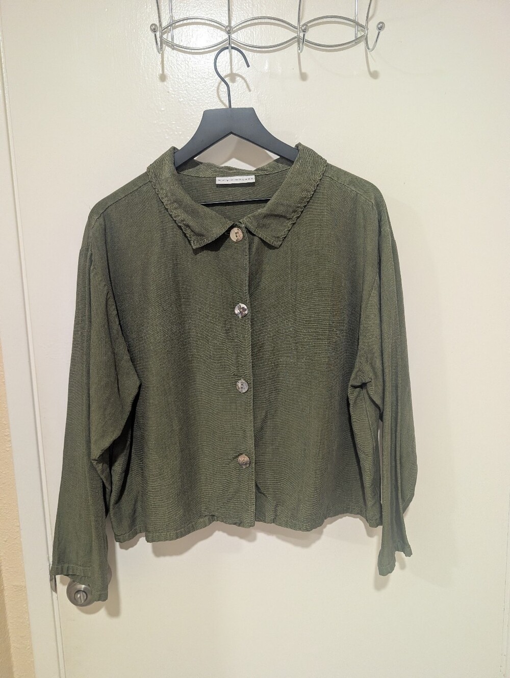Bryn Walker Green Lightweight Tencel Button Down Shirt